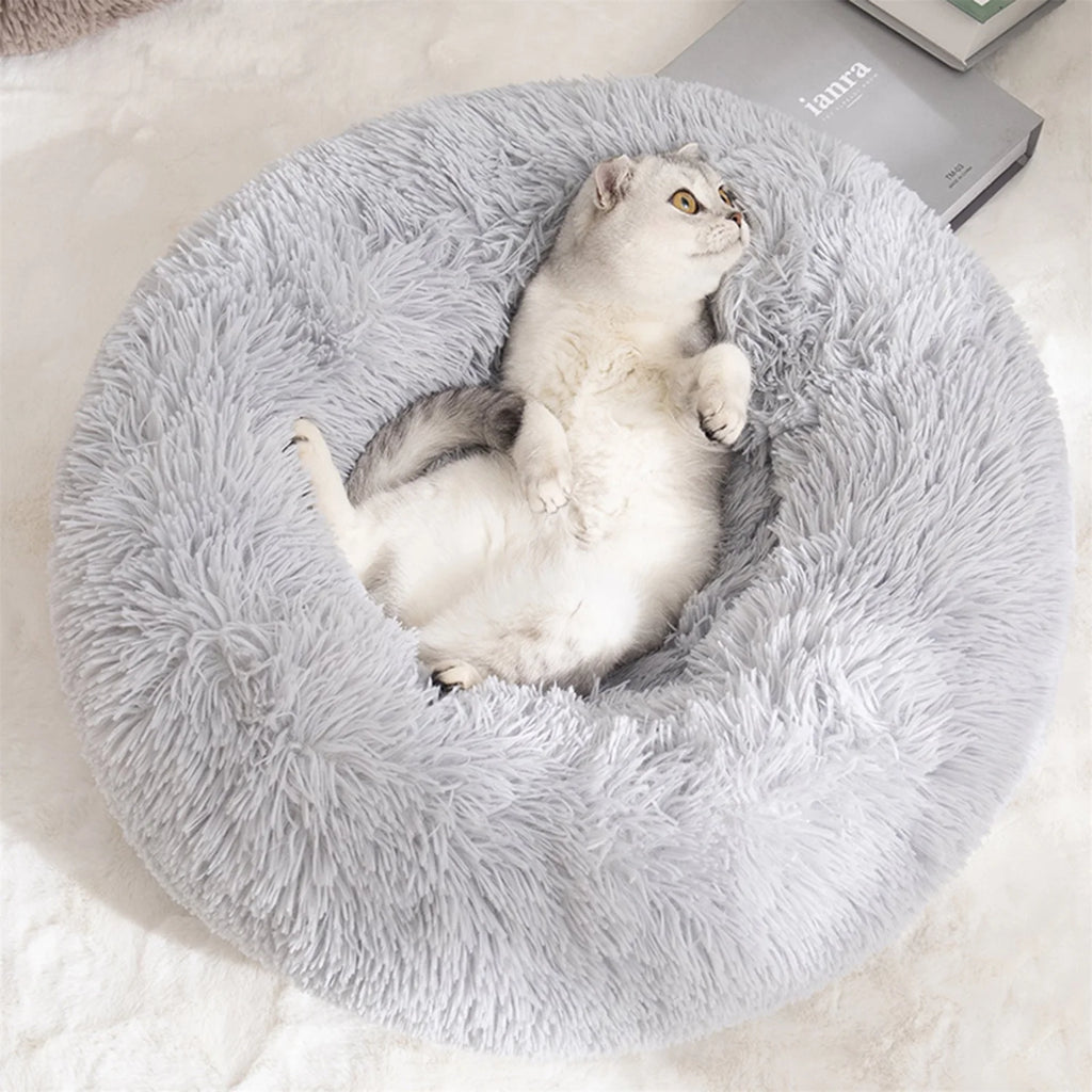 20In Calming Donut Dog Bed Anti-Anxiety, Self Warming, Cozy Soft Plush round Fluffy Pet Bed Indoor, Ideal for Both Home & Travel, Size 20”X20”X8”