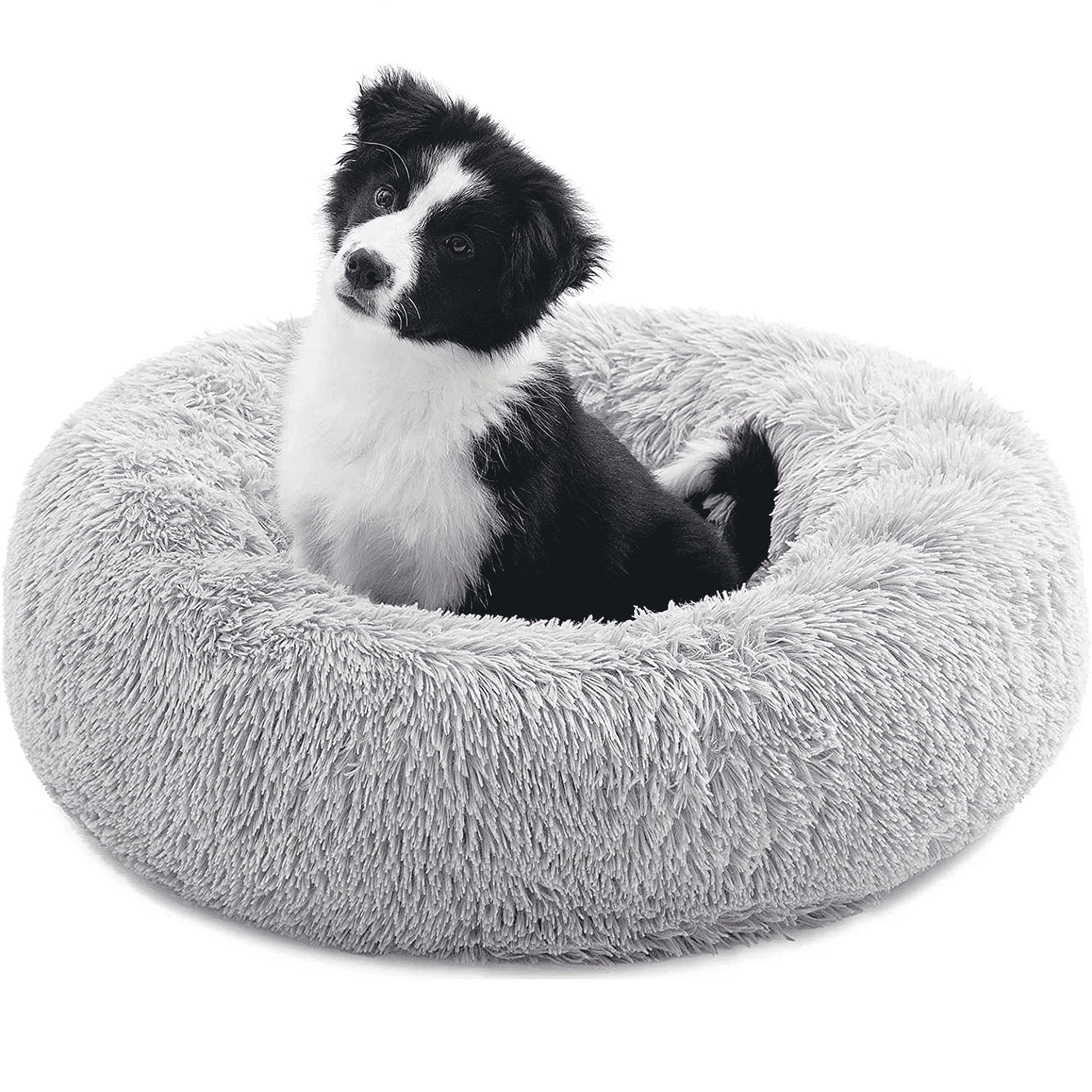 20In Calming Donut Dog Bed Anti-Anxiety, Self Warming, Cozy Soft Plush round Fluffy Pet Bed Indoor, Ideal for Both Home & Travel, Size 20”X20”X8”