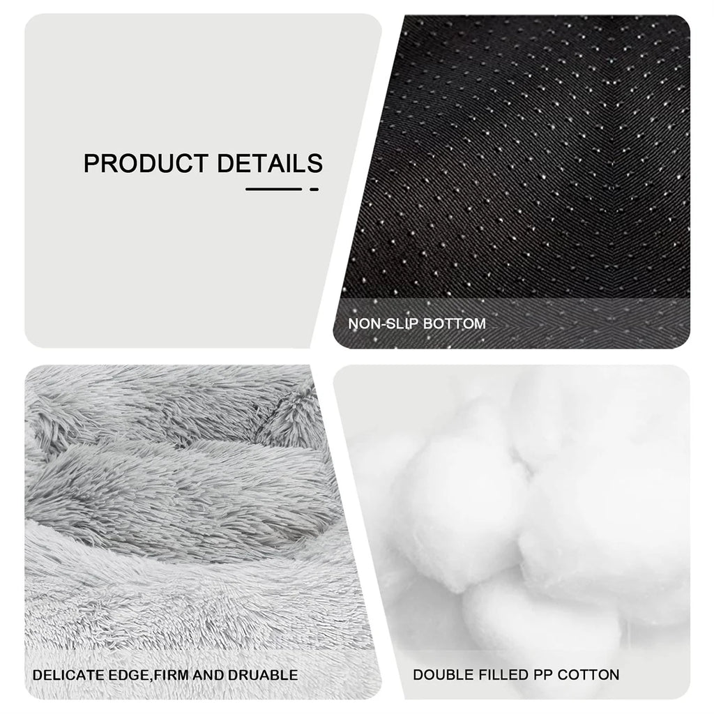 20In Calming Donut Dog Bed Anti-Anxiety, Self Warming, Cozy Soft Plush round Fluffy Pet Bed Indoor, Ideal for Both Home & Travel, Size 20”X20”X8”