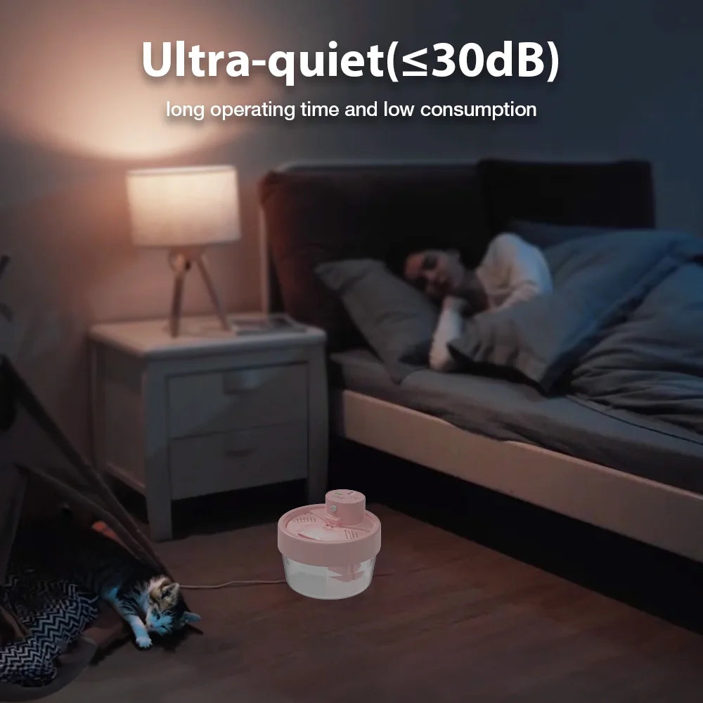 Cat Water Fountain,Rechargeable Automatic Pet Fountain, Sensitive Sensor Cat & Dog Water Dispenser,Pink