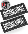 Emotional Support Dog Patch Tag with Hook Back - Reflective Lettering on ESA Patch for Vest, Harness, or Collar - Set of Two Emotional Support Dog Patches for ESA Vest