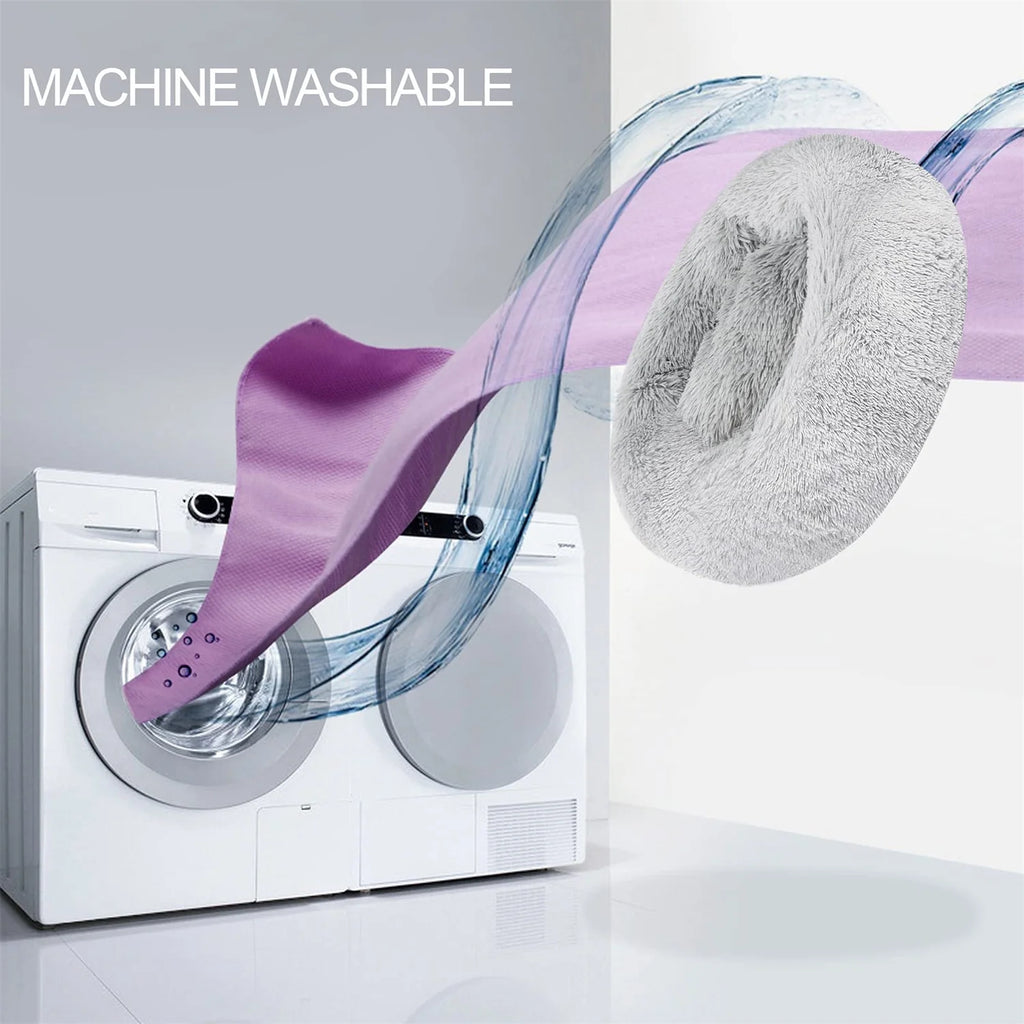 20In Calming Donut Dog Bed Anti-Anxiety, Self Warming, Cozy Soft Plush round Fluffy Pet Bed Indoor, Ideal for Both Home & Travel, Size 20”X20”X8”