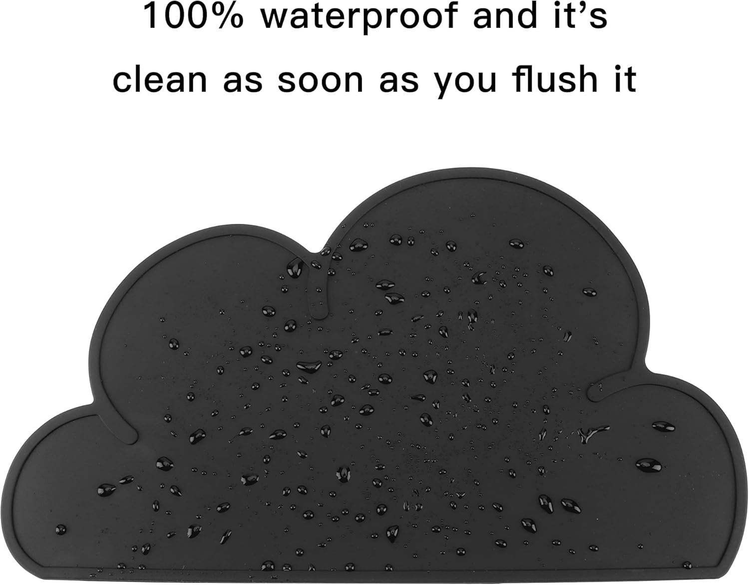 Pet Food Mats–Dog Cat Feeding Mat Top Grade Cloud Silicone Pad Anti-Slip Waterproof Anti-Slip Bowl Placemat (Black)